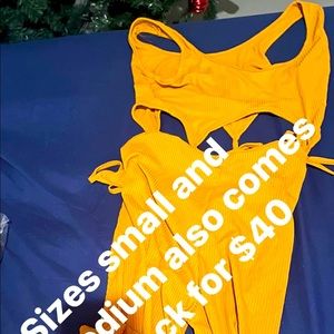 Cute 2 piece jumpsuit mustard color